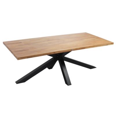 Table de jardin rectangulaire et 8 chaises en aluminium et acacia  Oviala
