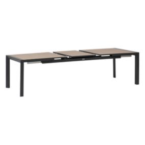 Table de jardin rectangulaire extensible alu Evasion 8/10 places effet bois + 10 fauteuils Piazza - Hespéride