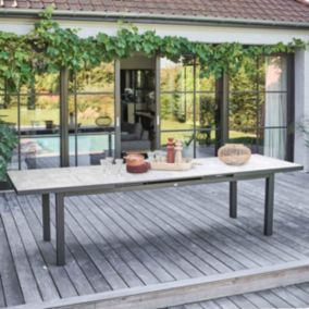 Table de jardin rectangulaire extensible béton  Oviala