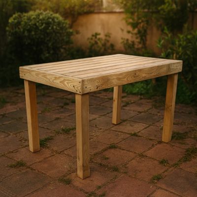 Table de jardin rectangulaire KORUDECKen bois traité VidaHuerto 120x76x76 cm