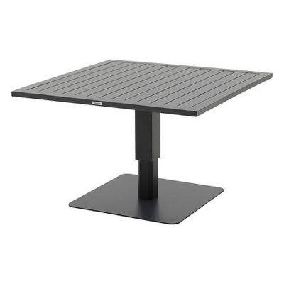 Table de jardin relevable carrée en aluminium Gris foncé, L. 110 x l. 110 x H. 69 cm, SALIMIA