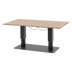 Table de jardin relevable rectangulaire en aluminium SALIMIA - Graphite et honey