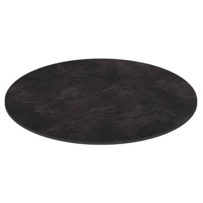 Table de jardin ronde 60 cm inclinable aluminium et HPL ardoise   Oviala