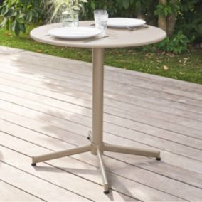 Table de jardin ronde bistro inclinable en acier taupe Palavas  Oviala