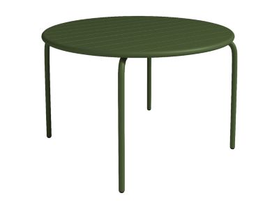 Table de jardin ronde D.110cm en métal - Kaki - MIRMANDE de MYLIA