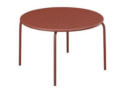 Table de jardin ronde D.130 cm en métal - Terracotta -  MIRMANDE de MYLIA