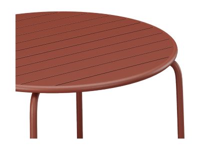 Table de jardin ronde D.130 cm en métal - Terracotta -  MIRMANDE de MYLIA