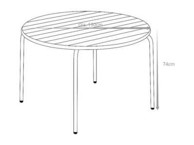 Table de jardin ronde D.130 cm en métal - Terracotta -  MIRMANDE de MYLIA