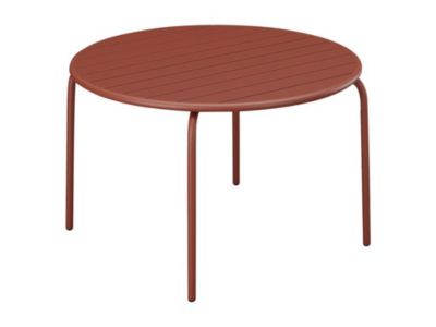 Table de jardin ronde D.130 cm en métal - Terracotta -  MIRMANDE de MYLIA