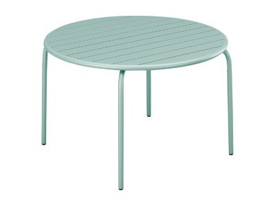 Table de jardin ronde D.130 cm en métal - Vert amande -  MIRMANDE de MYLIA