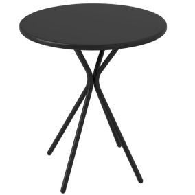 Table de jardin ronde dia. 60 cm piètement antidérapant design acier noir