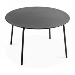 Table de jardin ronde en acier anthracite 120 x 72 cm Palavas  Oviala