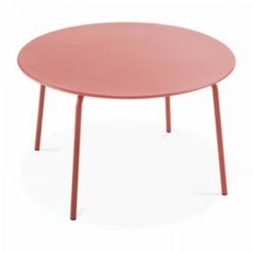 Table de jardin ronde en acier argile 120 cm Palavas  Oviala