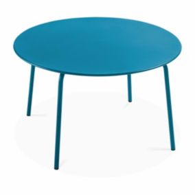 Table de jardin ronde en acier bleu pacific  Palavas  Oviala