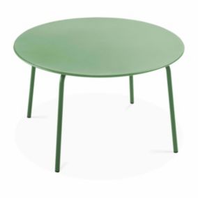 Table de jardin ronde en acier vert cactus Palavas  Oviala