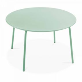 Table de jardin ronde en acier vert sauge 120 cm Palavas  Oviala