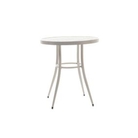 Table de jardin ronde en aluminium blanc D70 - DAHLIA