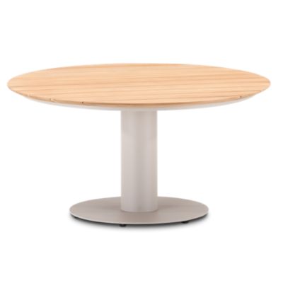 Table de jardin ronde en teck beige et aluminium - Capri | Castorama