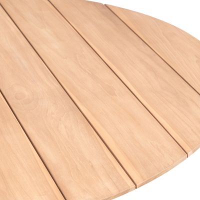 Table de jardin ronde en teck beige et aluminium - Capri | Castorama