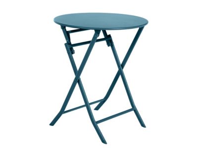 Table de jardin ronde Greensboro diamètre 60 cm Bleu Canard - Hespéride