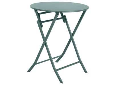 Table de jardin ronde Greensboro diamètre 60 cm Vert Jade - 2 places - Hespéride