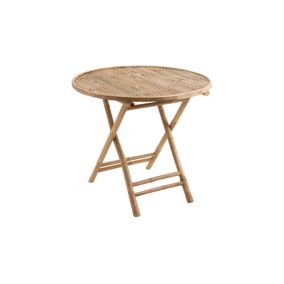 Table de jardin ronde pliable en bambou D90 - NARA