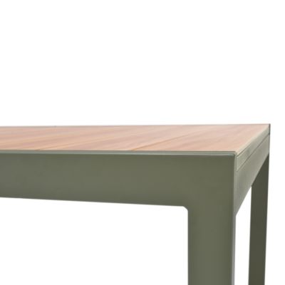 Table de jardin ROWA en aluminium coloris vert et imitation bois - 10 personnes