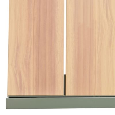 Table de jardin ROWA en aluminium coloris vert et imitation bois - 10 personnes