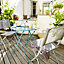 Table de jardin Saba vert paon pliante ø70 cm
