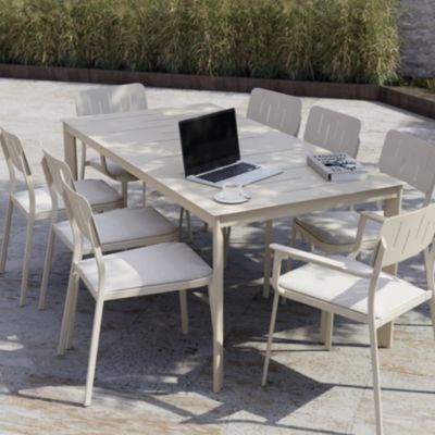 Table de jardin Santa Cruz 8-10 Personnes GoodHome en aluminium coloris Peyote
