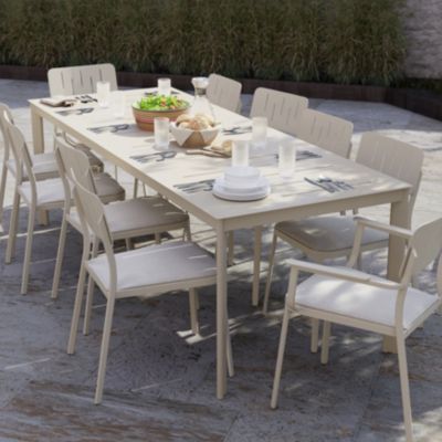 Table de jardin Santa Cruz 8-10 Personnes GoodHome en aluminium coloris Peyote