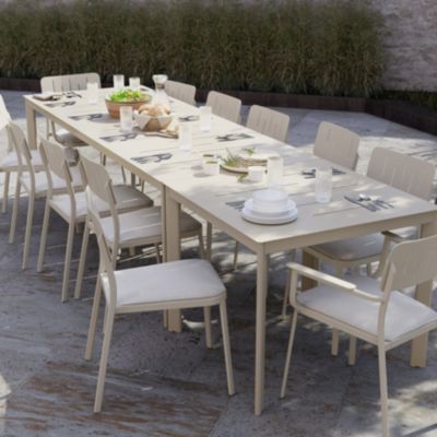 Table de jardin Santa Cruz 8-10 Personnes GoodHome en aluminium coloris Peyote