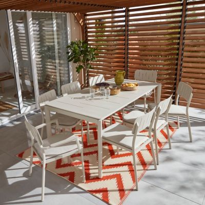Table de jardin Santa Cruz 8-10 Personnes GoodHome en aluminium coloris Peyote