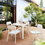 Table de jardin Santorin en aluminium coloris sable L.80 x l.80 x H.75 cm
