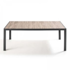 Table de jardin structure aluminium et céramique aspect bois Tivoli  Oviala