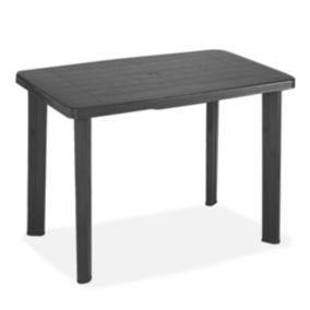 Table de jardin, table de salle à manger d'extérieur coloris gris anthracite - Longueur 101 x Profondeur 68 x Hauteur 72 cm