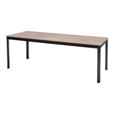 Table de jardin THILIA en Duraboard® et aluminium coloris noir - 8 personnes