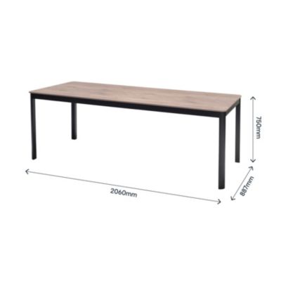 Table de jardin THILIA en Duraboard® et aluminium coloris noir - 8 personnes