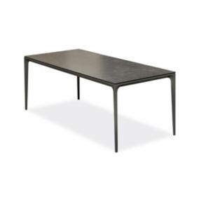 Table de jardin TIGUA avec plateau en céramique sur verre - GRIS ANTHRACITE