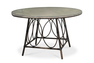 Table de jardin Ushuaia en aluminium coloris marron Ø.125 x H.74 cm - DCB GARDEN