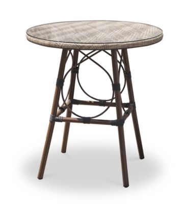 Table de jardin Ushuaia en aluminium coloris marron Ø.70 x H.74 cm - DCB GARDEN