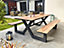 Table de jardin Vancouver en aluminium coloris anthracite/marron L.210 x l.174 x H.75 cm