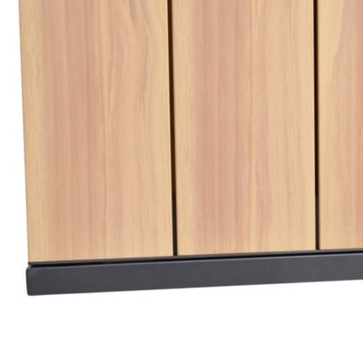 Table de jardin VAO extensible en aluminium gris foncé et imitation bois - 10 personnes