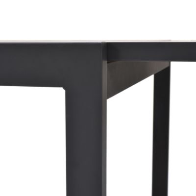 Table de jardin VAO extensible en aluminium gris foncé et imitation bois - 10 personnes