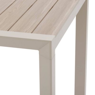 Hespéride Table De Jardin Évasion – Effet Bois Lin Et Vert Laurier, Aluminium, 70x70x75 Cm – Pour 2 Places, Moderne Et Léger