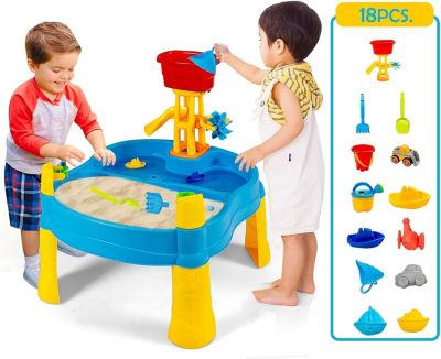 Table Eau Sable Jeux D'eau Exterieur Pour Enfant 2+ Ans, 3-Tier &ap; Pope