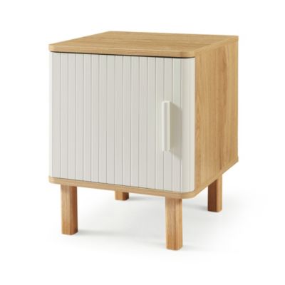 Table de nuit Ferrersp 50 x 40 x 40 cm effet chêne / couleur sable en.casa
