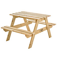 Table de pique-nique en bois L. 1,18 x P. 0,90 x H. 1,46 m