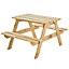 Table de pique-nique en bois L. 1,18 x P. 0,90 x H. 1,46 m