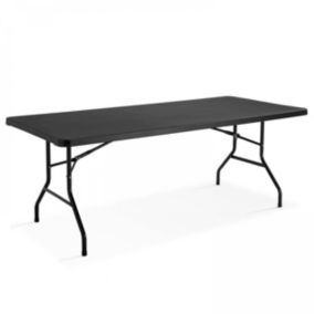 Table de réception noire avec pieds pliants  Oviala